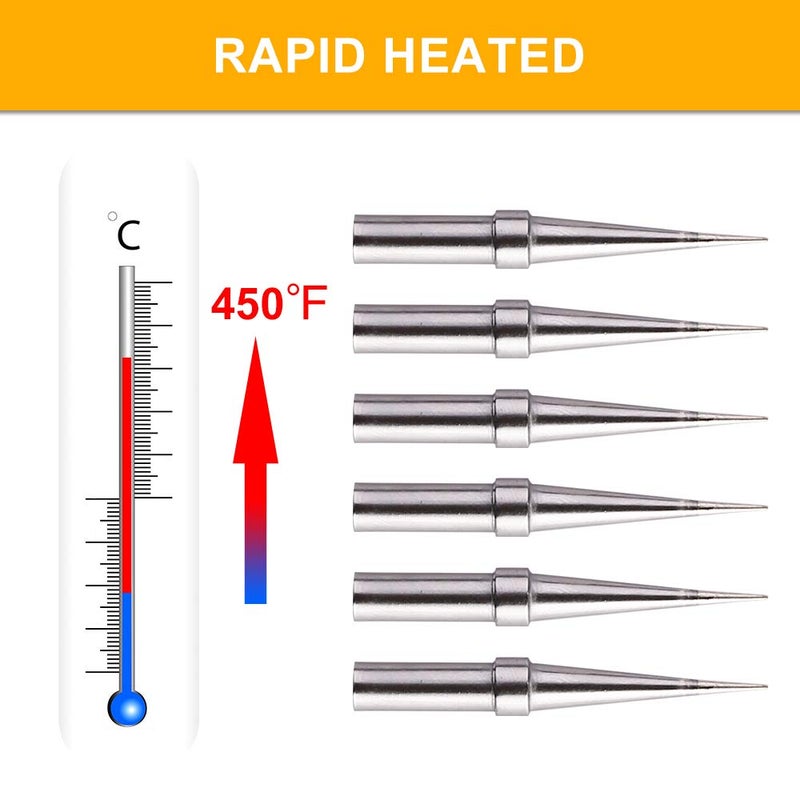 IGREAT 6pcs Replacement Tips for Weller ET Soldering Iron Tips for WES51/50,WESD51,WE1010NA,PES51 / 50,LR21 ET Tip Series (6PCS-02) - Image 5